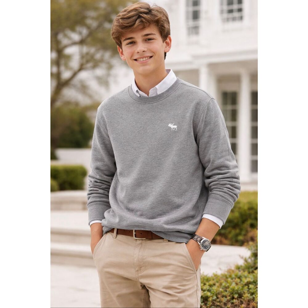Abercrombie & Fitch Kids XL Gray Crewneck Sweatshirt Y2K
